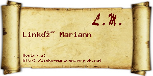 Linkó Mariann névjegykártya