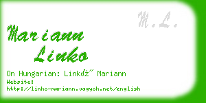 mariann linko business card